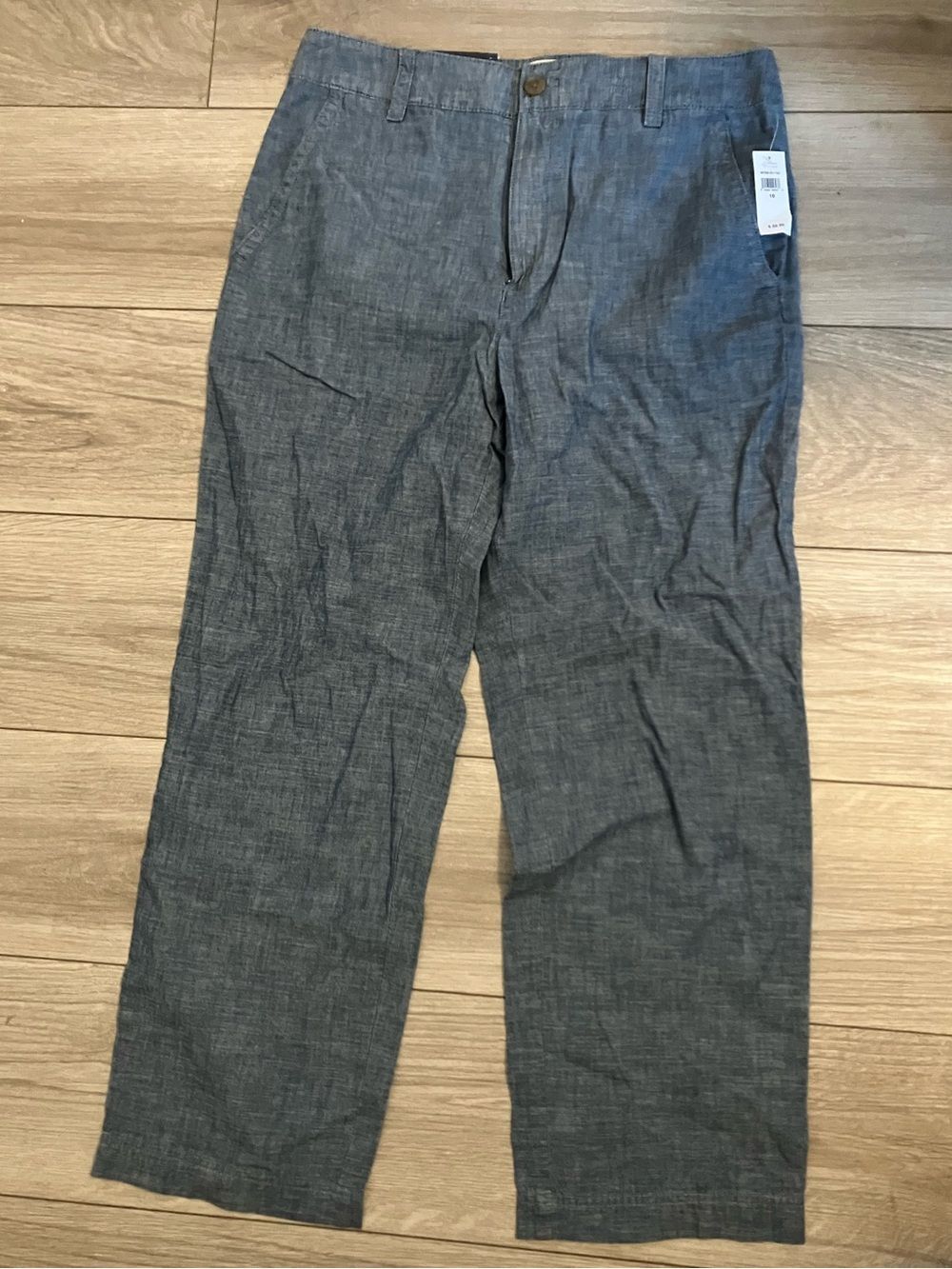 GAP Women's Cropped Chambray Pants size 10 Blue Girlfriend Khakis